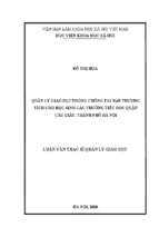 Quản lý giáo dục phòng chống tai nạn thương tích cho học sinh các trường tiểu học quận cầu giấy, thành phố hà nội