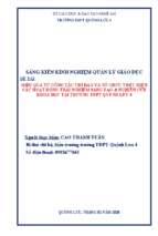 Skkn hiệu quả từ công tác chỉ đạo và tổ chức thực hiện cá hoạt động trải nghiệm sáng tạo& nghiên cứu khoa học tại trường thpt