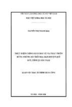 Thực hiện chính sách bảo vệ và phát triển rừng phòng hộ trên địa bàn huyện quế sơn, tỉnh quảng nam