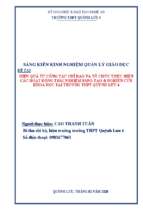 Skkn hiệu quả từ công tác chỉ đạo và tổ chức thực hiện cá hoạt động trải nghiệm sáng tạo& nghiên cứu khoa học tại trường thpt