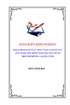 Skkn hoạt động trải nghiệm nghề kĩ sư trồng trọt và kĩ sư công nghệ thực phẩm trong dạy học chủ đề tích hợp theo định hướng giáo dục stem