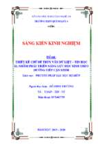 Skkn  thiết kế chủ đề truy vấn dữ liệu – tin học 12, nhằm phát triển năng lực học sinh theo hướng tiếp cận stem