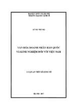 Văn hoá doanh nhân hàn quốc và kinh nghiệm đối với việt nam 