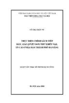 Thực hiện chính sách tiếp dân, giải quyết đơn thư khiếu nại, tố cáo ở địa bàn thành phố đà nẵng
