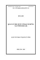 Quản lý nhà nước về bảo vệ rừng tại tỉnh đắk lắk