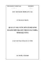 Quản lý nhà nước đối với hộ kinh doanh trên địa bàn thị xã gia nghĩa, tỉnh đắk nông