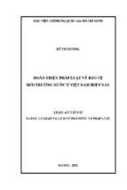 Hoàn thiện pháp luật về bảo vệ môi trường nước ở việt nam hiện nay