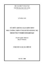 Tổ chức không gian kiến trúc nhà ở nông thôn vùng duyên hải bắc bộ thích ứng với biến đổi khí hậu tt