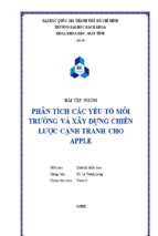 Phân tích các yếu tố môi trường và xây dựng chiến lược cạnh tranh cho apple