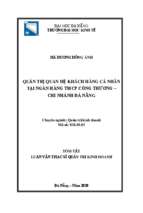 Quản trị quan hệ khách hàng cá nhân tại ngân hàng tmcp công thương   chi nhánh đà nẵng