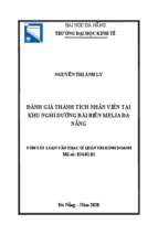 đánh giá thành tích nhân viên tại khu nghỉ dưỡng bãi biển melia đà nẵng