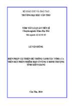 Biện pháp cải thiện hệ thống canh tác tôm lúa trên đất phèn nhiễm mặn ở vùng u minh thượng tỉnh kiên giang tt