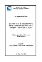 Quản trị quan hệ khách hàng cá nhân tại ngân hàng tmcp công thương   chi nhánh đà nẵng