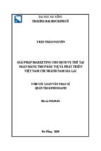 Giải pháp marketing cho dich vụ thẻ tại ngân hàng thƣơng mại cổ phần đầu tƣ và phát triển việt nam   chi nhánh nam gia lai