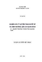 Nghiên cứu tỷ lệ tiền tăng huyết áp và ảnh hưởng lên cơ quan đích ở