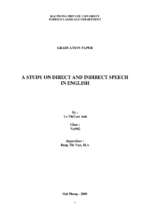 A study on direct and indirect speech in english
