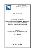 Hoàn thiện hoạt động kinh doanh dịch vụ bảo lãnh trong nƣớc tại ngân hàng tmcp ngoại thƣơng việt nam   chi nhánh quảng nam