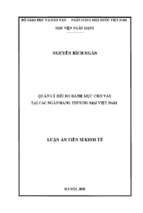 Quản lý rủi ro danh mục cho vay tại các ngân hàng thương mại việt nam