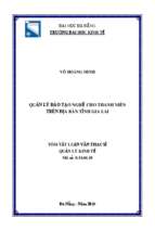 Quản lý đào tạo nghề cho thanh niên trên địa bàn tỉnh gia lai