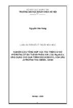 Nghiên cứu tổng hợp xúc tác trên cơ sở hydrotalcit ba thành phần kim loại mg al co, ứng dụng cho quá trình decacboxyl hóa dầu jatropha thu diesel xanh