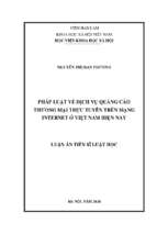 Pháp luật về dịch vụ quảng cáo thương mại trực tuyến trên mạng internet ở việt nam hiện nay