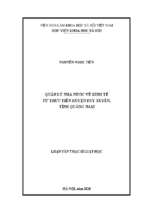 Quản lý nhà nước về kinh tế từ thực tiễn huyện duy xuyên, tỉnh quảng nam