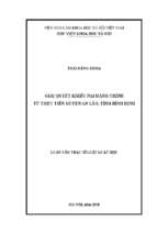 Giải quyết khiếu nại hành chính từ thực tiễn huyện an lão, tỉnh bình định
