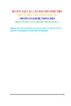 Bộ sưu tập các câu hỏi cho sinh viên phục vụ học tập và bảo vệ đồ án chuyên ngành hệ thống điện