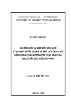 Nghiên cứu sự biến đổi nồng độ nt probnp huyết thanh và mối liên quan với hội chứng cung lượng tim thấp sau phẫu thuật bắc cầu nối chủ vành