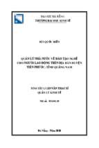 Quản lý nhà nước về đào tạo nghề cho người lao động trên địa bàn huyện tiên phước, tỉnh quảng nam