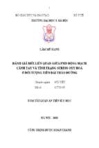 đánh giá mối liên quan giữa fmd động mạch cánh tay và tình trạng stress oxy hoá ở đối tượng tiền đái tháo đường tt