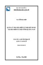 Quản lý thu bảo hiểm xã hội bắt buộc tại bảo hiểm xã hội tỉnh quảng nam