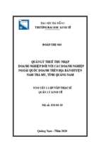 Quản lý thuế thu nhập doanh nghiệp đối với các doanh nghiệp ngoài quốc doanh trên địa bàn huyện nam trà my, tỉnh quảng nam
