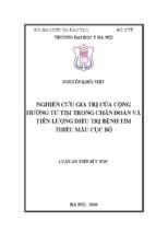 Nghiên cứu giá trị của cộng hưởng từ tim trong chẩn đoán và tiên lượng điều trị bệnh tim thiếu máu cục bộ