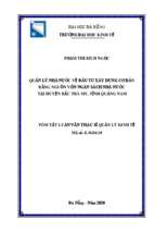 Quản lý nhà nước về đtxdcb bằng vốn ngân sách nhà nước tại huyện bắc trà my, tỉnh quảng nam