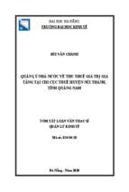 Quản lý nhà nước về thu thuế giá trị gia tăng tại chi cục thuế huyện núi thành, tỉnh quảng nam