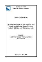 Quản lý nhà nước về fdi trong lĩnh vực công nghiệp trên địa bàn tỉnh quảng nam