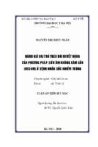 đánh giá vai trò theo dõi huyết động của phương pháp siêu âm không xâm lấn (uscom) ở bệnh nhân sốc nhiễm trùng