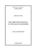 Phát triển chăn nuôi đại gia súc trên địa bàn tỉnh bình định