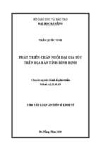 Phát triển chăn nuôi đại gia súc trên địa bàn tỉnh bình định tt