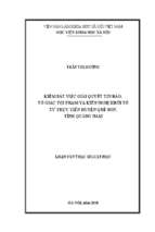 Kiểm sát việc giải quyết tin báo, tố giác tội phạm và kiến nghị khởi tố từ thực tiễn huyện quế sơn, tỉnh quảng nam