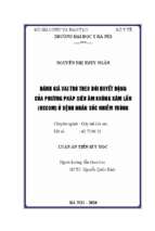 đánh giá vai trò theo dõi huyết động của phương pháp siêu âm không xâm lấn (uscom) ở bệnh nhân sốc nhiễm trùng