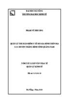 Quản lý thu bảo hiểm y tế hộ gia đình trên ñịa bàn huyện thăng bình, tỉnh quảng nam