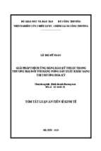 Giải pháp thích ứng hàng rào kỹ thuật trong thương mại đối với hàng nông sản xuất khẩu sang thị trường hoa kỳ tt