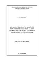 Bồi thường khi nhà nước thu hồi đất nông nghiệp của hộ gia đình, cá nhân theo pháp luật việt nam từ thực tiễn thành phố hội an, tỉnh quảng nam