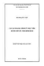 Cải cách hành chính từ thực tiễn huyện phù mỹ, tỉnh bình định