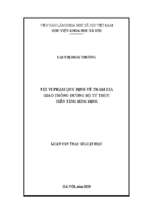 Tội vi phạm quy định về tham gia giao thông đường bộ từ thực tiễn tỉnh bình định