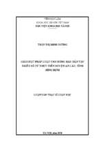 Giáo dục pháp luật cho đồng bào dân tộc thiểu số từ thực tiễn huyện an lão, tỉnh bình định