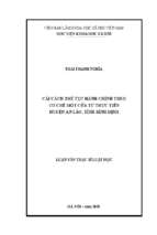 Cải cách thủ tục hành chính theo cơ chế một cửa từ thực tiễn huyện an lão, tỉnh bình định