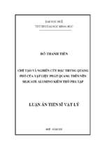Chế tạo và nghiên cứu đặc trƣng quang phổ của vật liệu phát quang trên nền silicate alumino kiềm thổ pha tạp